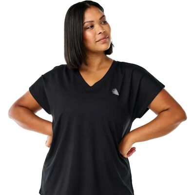 Zizzi - Kvinder Sort Basic S/S V-udskæring T-shirt Zizzi - Kvinder Sort Basic S/S V-udskæring T-shirt