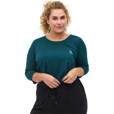Zizzi Dame Blå V-hals Trenings-Topp - Dame Zizzi Dame Blå V-hals Trenings-Topp - Dame