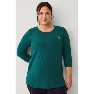 Zizzi Model aBasic One 3/4 Bluse - Blå - Top Zizzi Model aBasic One 3/4 Bluse - Blå - Top