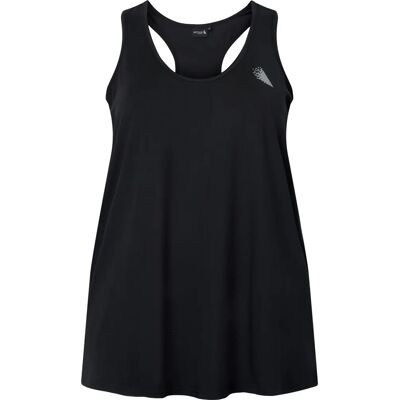 Zizzi Modell Basic S/L Racerback Top - Svart - Trenings-Topp Zizzi Modell Basic S/L Racerback Top - Svart - Trenings-Topp