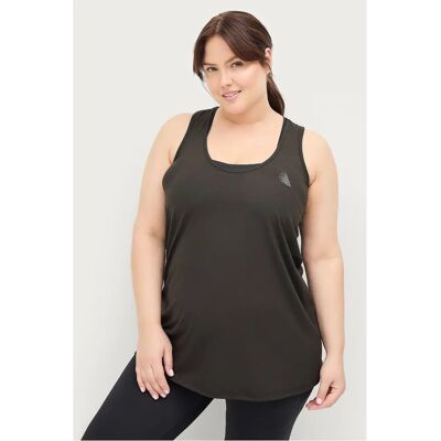 Zizzi - Basic S/L Racerback Top - Svart - Kvinne Zizzi - Basic S/L Racerback Top - Svart - Kvinne