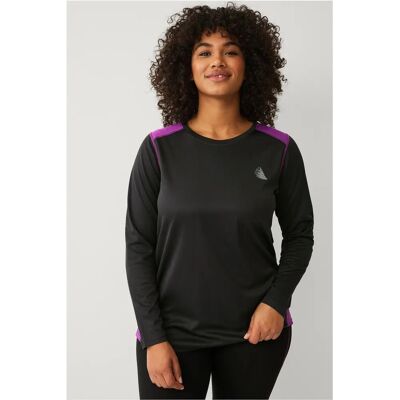 Zizzi - Modell aSnow L/S Blouse - Svart - Top Zizzi - Modell aSnow L/S Blouse - Svart - Top