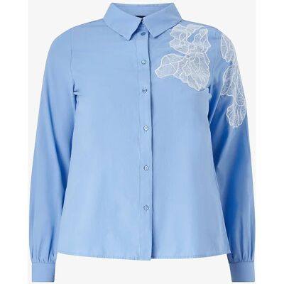 Zizzi - caJalica L/S Shirt - Blå - Skjorte Zizzi - caJalica L/S Shirt - Blå - Skjorte