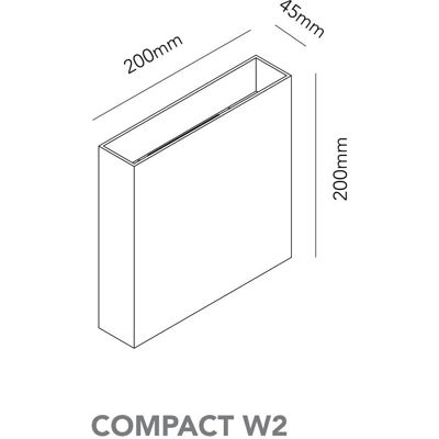 Lampe Murale Compact W2 - Up/Down, Noire, Ajustable 2700K/3000K Lampe Murale Compact W2 - Up/Down, Noire, Ajustable 2700K/3000K