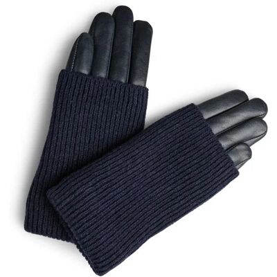 Markberg HellyMBG Bleu Wool Leather Gloves - Gloves Markberg HellyMBG Bleu Wool Leather Gloves - Gloves