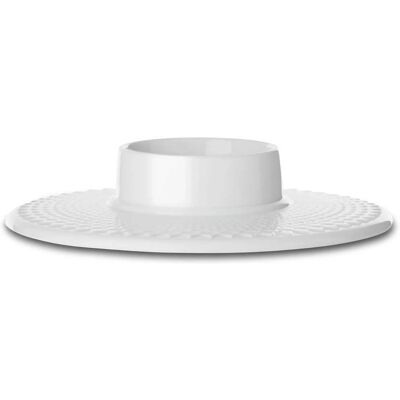 Lyngby Rhombe Candleholder - 14.5cm White Lyngby Rhombe Candleholder - 14.5cm White