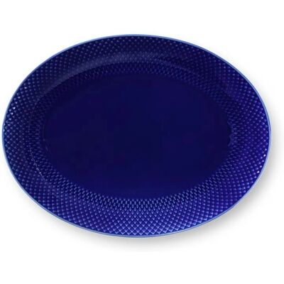 Lyngby Porcelæn Rhombe Ovaler Servierteller - Dunkelblau Lyngby Porcelæn Rhombe Ovaler Servierteller - Dunkelblau