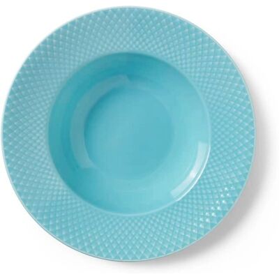 Lyngby Rhombe Deep Plate - Turquoise Lyngby Rhombe Deep Plate - Turquoise