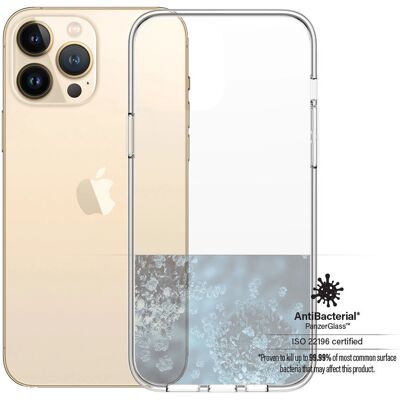 Läpinäkyvä PanzerGlass iPhone 13 Pro Max suojakuori - Antibakteerinen, Iskunkestävä Läpinäkyvä PanzerGlass iPhone 13 Pro Max suojakuori - Antibakteerinen, Iskunkestävä