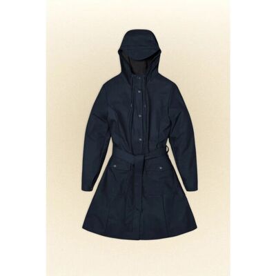 Rains W3 Navy - Waterproof Trench Coat - Lightweight & Soft Rains W3 Navy - Waterproof Trench Coat - Lightweight & Soft