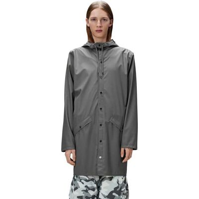 Rains Unisex Lang Jakke (12020) - grå Rains Unisex Lang Jakke (12020) - grå