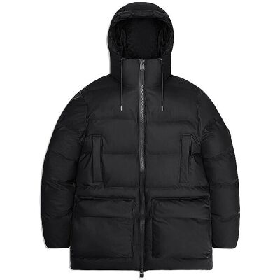 Rains Alta Lang Puffer Cargo Jakke - Svart - Vanntett Vinterjakke Rains Alta Lang Puffer Cargo Jakke - Svart - Vanntett Vinterjakke