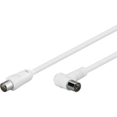 MicroConnect COAX015WA coaxialkabel - 1,5 m - hvit - vinklet kontakt MicroConnect COAX015WA coaxialkabel - 1,5 m - hvit - vinklet kontakt