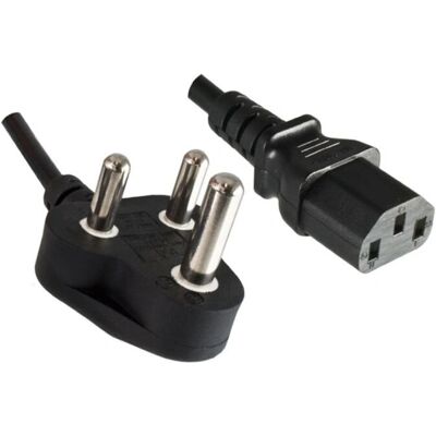 MicroConnect PE010418INDIA Strømkabel - Svart - 1,8m - Type D C13 MicroConnect PE010418INDIA Strømkabel - Svart - 1,8m - Type D C13