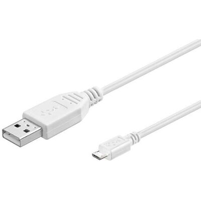 MicroConnect USB A to Micro B Kaapeli - 0,6m - Valkoinen - USB 2.0 MicroConnect USB A to Micro B Kaapeli - 0,6m - Valkoinen - USB 2.0