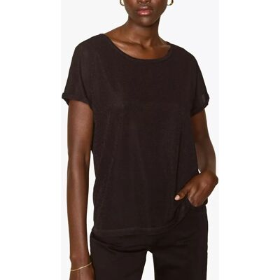 Mos Mosh Schwarzes T-Shirt mit Metallfaden - Freizeit Mos Mosh Schwarzes T-Shirt mit Metallfaden - Freizeit