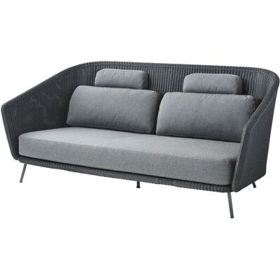 Cane-line Mega 2er Outdoor-Sofa - Weave, Graphit, AirTouch Cane-line Mega 2er Outdoor-Sofa - Weave, Graphit, AirTouch