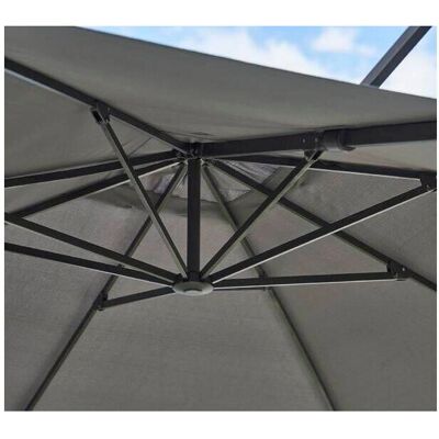 Cane-line Hyde Luxe Hängender Sonnenschirm - 3x4m - Silber - UV-beständig Cane-line Hyde Luxe Hängender Sonnenschirm - 3x4m - Silber - UV-beständig