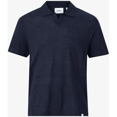 Les Deux Emmanuel Polo Knit Blå Top - Top Les Deux Emmanuel Polo Knit Blå Top - Top