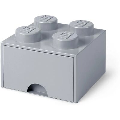LEGO Oppbevaringsboks - 4 Nupper - Grå - Oppbevaringsskuff LEGO Oppbevaringsboks - 4 Nupper - Grå - Oppbevaringsskuff