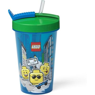 LEGO Modrá/Zelená Láhev na vodu - 500 ml - Iconic Boy - LEGO Storage LEGO Modrá/Zelená Láhev na vodu - 500 ml - Iconic Boy - LEGO Storage