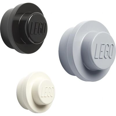 Ensemble de Crochets Muraux LEGO de 3 Pièces - Gris, Noir, Blanc - Publicité Ensemble de Crochets Muraux LEGO de 3 Pièces - Gris, Noir, Blanc - Publicité