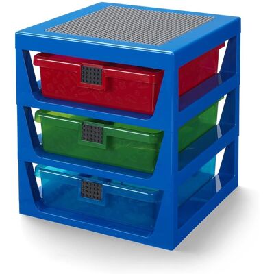 LEGO Förvaringshylla - 3 lådor - Blå LEGO Förvaringshylla - 3 lådor - Blå