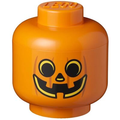 Testa di stoccaggio di zucca grande LEGO - Contenitore impilabile a forma di zucca - Arancione e nero - 23cm Testa di stoccaggio di zucca grande LEGO - Contenitore impilabile a forma di zucca - Arancione e nero - 23cm