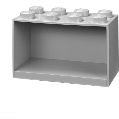 LEGO Grijze Brick 8 Plank - Opslagsysteem LEGO Grijze Brick 8 Plank - Opslagsysteem