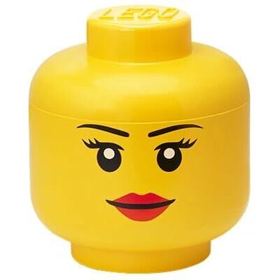 Scatola di stoccaggio LEGO Testa di Ragazza - Giallo Scatola di stoccaggio LEGO Testa di Ragazza - Giallo