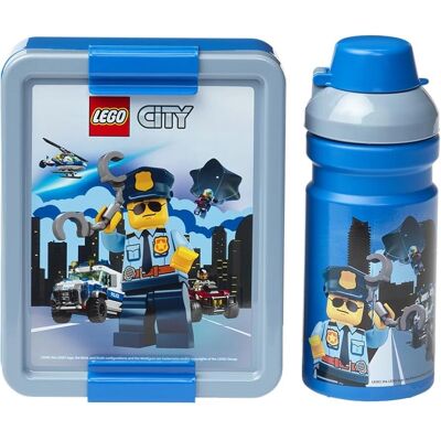 LEGO Bright Blue/Blue/Grey Lunch Set - Matboks og Drikkeflaske LEGO Bright Blue/Blue/Grey Lunch Set - Matboks og Drikkeflaske
