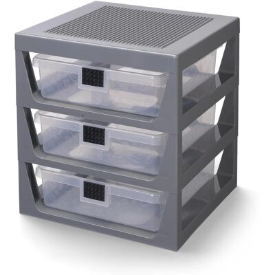 Šedé úložné box LEGO 3 zásuvky Šedé úložné box LEGO 3 zásuvky