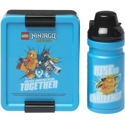 LEGO Ninjago Blaue Aufbewahrungsbox - Lunchbox & Wasserflasche LEGO Ninjago Blaue Aufbewahrungsbox - Lunchbox & Wasserflasche