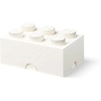 LEGO Aufbewahrungsbox - Weiß - 6 Knöpfe - 37,5x25x18 LEGO Aufbewahrungsbox - Weiß - 6 Knöpfe - 37,5x25x18