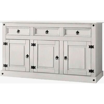 Loft24 Sideboard Mexico 3 dører/3 skuffer - Hvit Loft24 Sideboard Mexico 3 dører/3 skuffer - Hvit