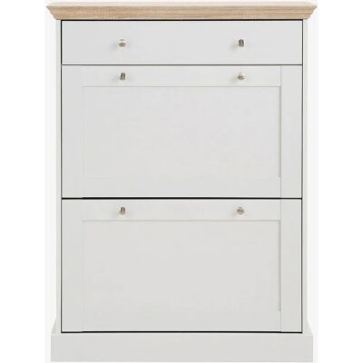 Loft24 Binz Armoire à Chaussures Blanche Chêne Sonoma - Armoire à Chaussures - Publicité Loft24 Binz Armoire à Chaussures Blanche Chêne Sonoma - Armoire à Chaussures - Publicité