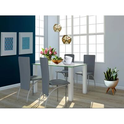 Loft24 Weiße Norma 120cm Glastisch - Esstisch Loft24 Weiße Norma 120cm Glastisch - Esstisch