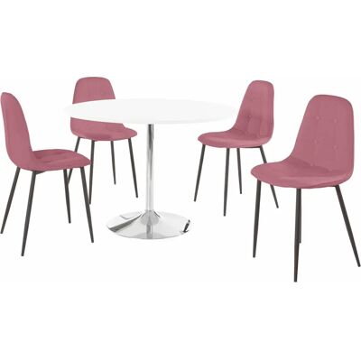 INOSIGN Runde Essgruppe - Weiß Rosa Hochglanz INOSIGN Runde Essgruppe - Weiß Rosa Hochglanz
