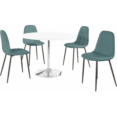 INOSIGN Essgruppe Blau - Runder Tisch mit 4 Stühlen INOSIGN Essgruppe Blau - Runder Tisch mit 4 Stühlen