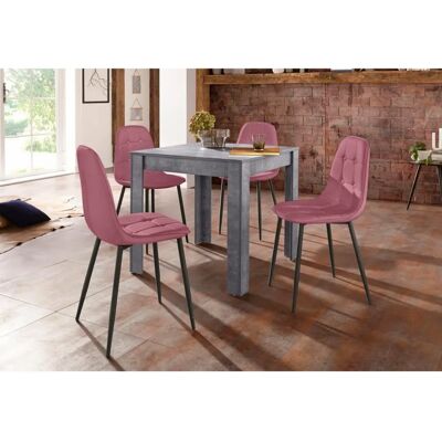 INOSIGN 80 cm Rosa Essgruppe mit Stühlen & Tisch - Esstisch INOSIGN 80 cm Rosa Essgruppe mit Stühlen & Tisch - Esstisch