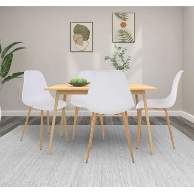 Loft24 Miller Weiße Esszimmerstuhl - Modern, Set aus 4, Kunststoff, Metallbeine Loft24 Miller Weiße Esszimmerstuhl - Modern, Set aus 4, Kunststoff, Metallbeine