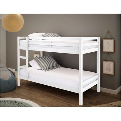 Cama litera blanca Alpi de Loft24 - Ahorro de espacio, madera certificada FSC Cama litera blanca Alpi de Loft24 - Ahorro de espacio, madera certificada FSC