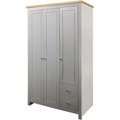 Loft24 Eichenfarbener Kleiderschrank - 3 Türen/2 Schubladen - Moderner Stauraum Loft24 Eichenfarbener Kleiderschrank - 3 Türen/2 Schubladen - Moderner Stauraum