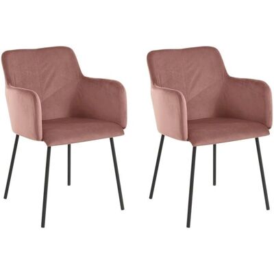 Loft24 Conjunto de 2 Sillas de Comedor de Terciopelo Rosa Loft24 Conjunto de 2 Sillas de Comedor de Terciopelo Rosa