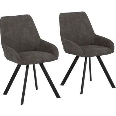 LOFT24 Conjunto Sandra de 2 Sillas de Comedor Acolchadas en Microfibra Antracita LOFT24 Conjunto Sandra de 2 Sillas de Comedor Acolchadas en Microfibra Antracita