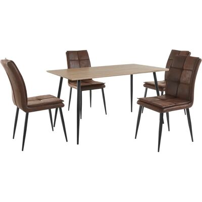 Leonique Lima Microfaser Esszimmer-Set - 5-tlg, Tisch in Eiche-Optik, einfache Selbstmontage Leonique Lima Microfaser Esszimmer-Set - 5-tlg, Tisch in Eiche-Optik, einfache Selbstmontage