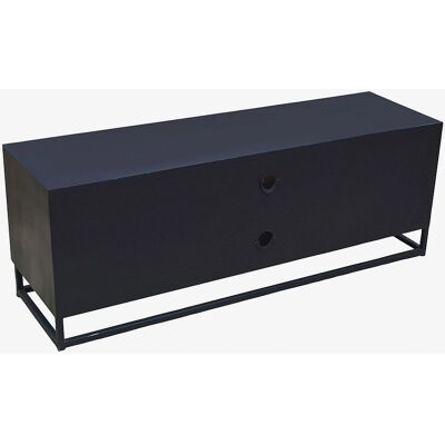 Loft24 Madira TV Lowboard - Mango tre - 2 dører - Svart - Medieskap Loft24 Madira TV Lowboard - Mango tre - 2 dører - Svart - Medieskap
