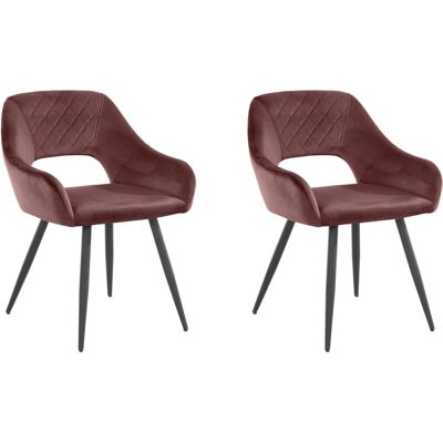 Sillas de comedor de terciopelo rosa oscuro Loft24 - Sillas de comedor Sillas de comedor de terciopelo rosa oscuro Loft24 - Sillas de comedor