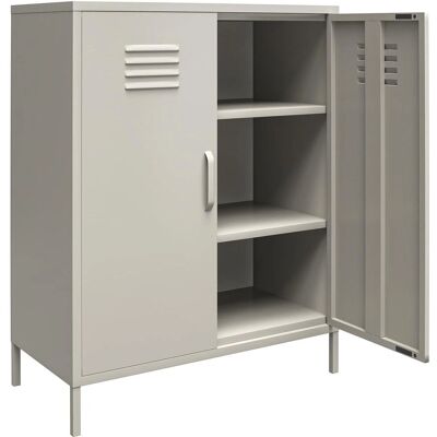 Dorel Home Graues Metallschrank - 40x101x80cm - Aufbewahrung Dorel Home Graues Metallschrank - 40x101x80cm - Aufbewahrung