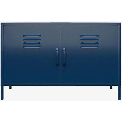Queer Eye Cache 2-türiger Metallschrank - Marineblau - Stilvolle Aufbewahrung Queer Eye Cache 2-türiger Metallschrank - Marineblau - Stilvolle Aufbewahrung